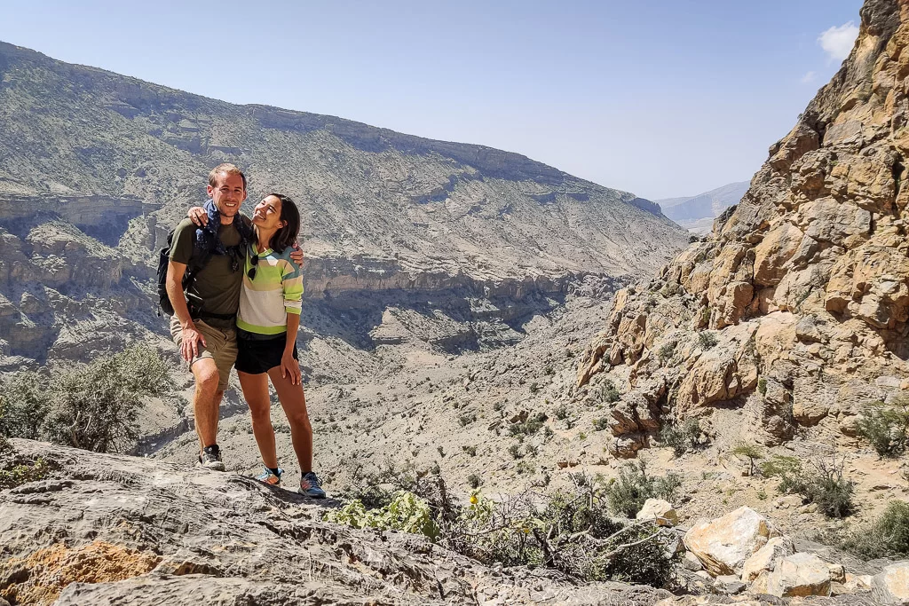 Robin and Jasmine at the start of the Jabal Stairway Trail