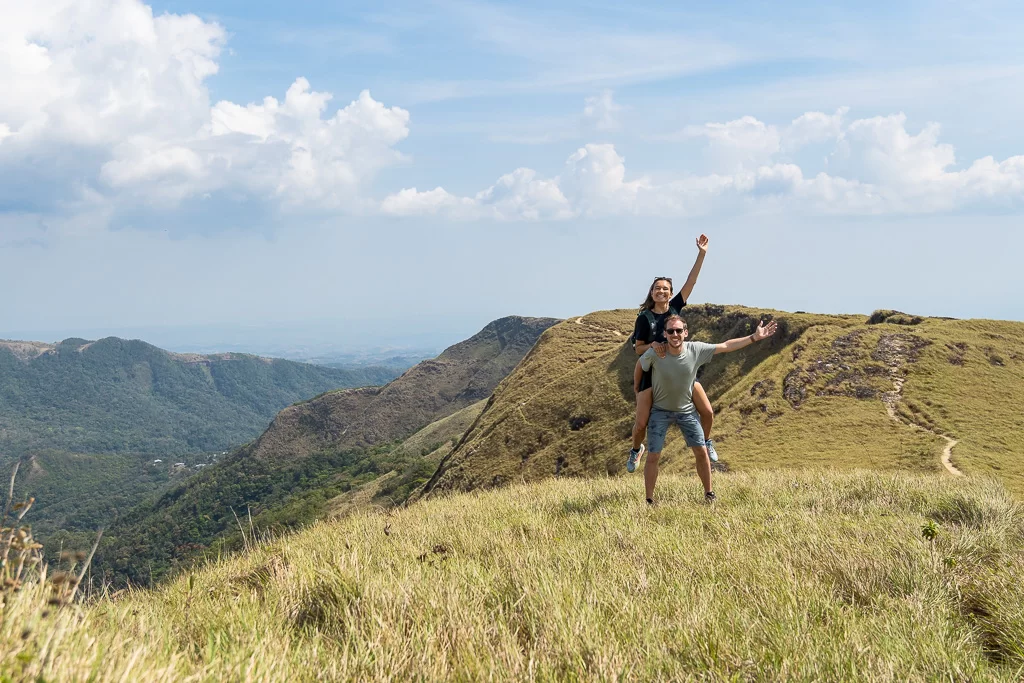 Robin and Jasmine on the crater rim in El Valle