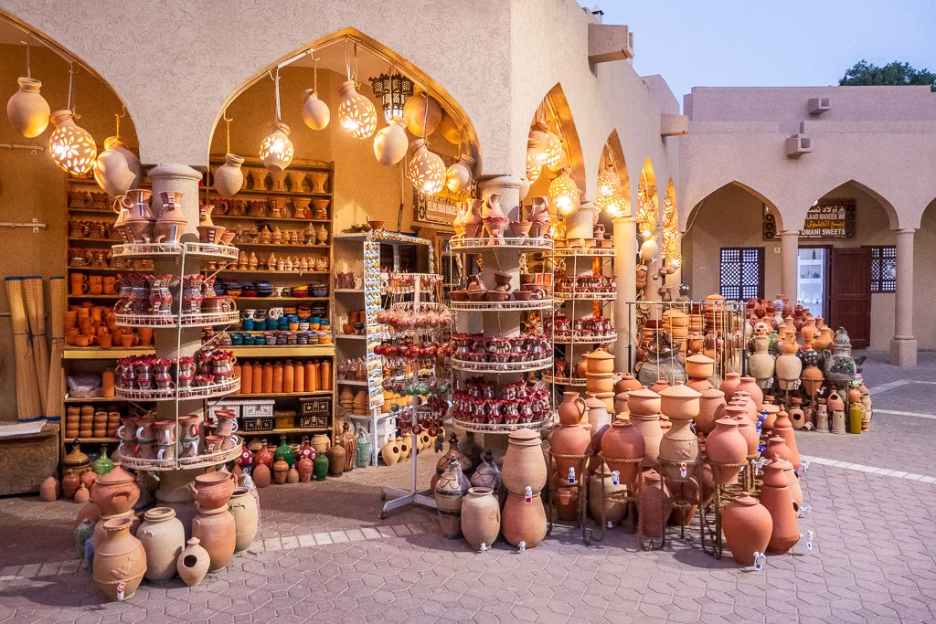 Pottery in a souq in Nizwa