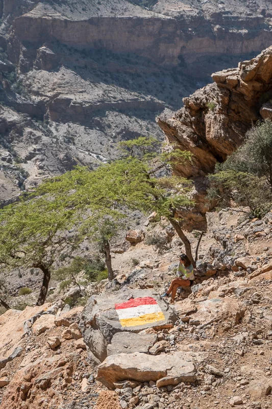 Routemarker on the Jabal Stairway Trail