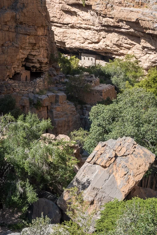 Old mud houses on the Jabal Stairway Trail