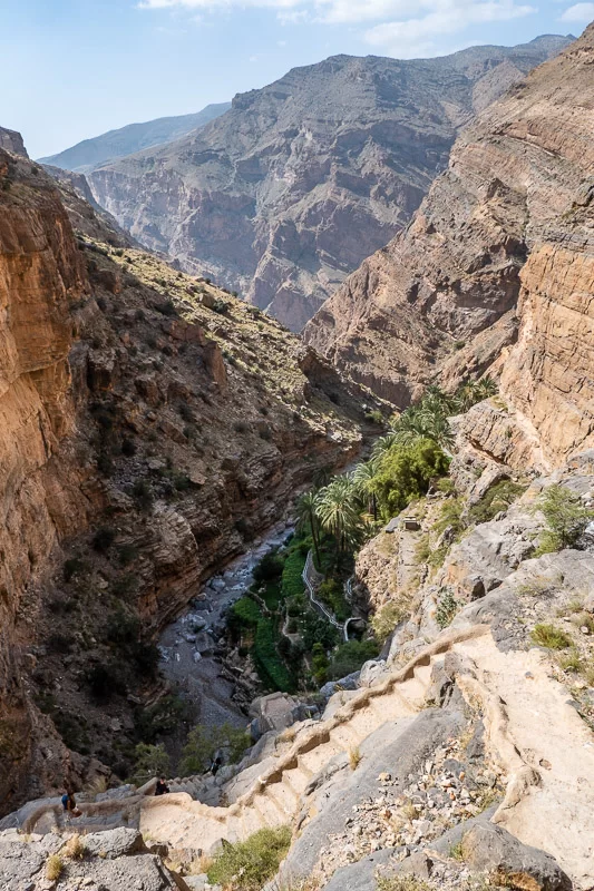 The steps of the Jabal Stairway Trail