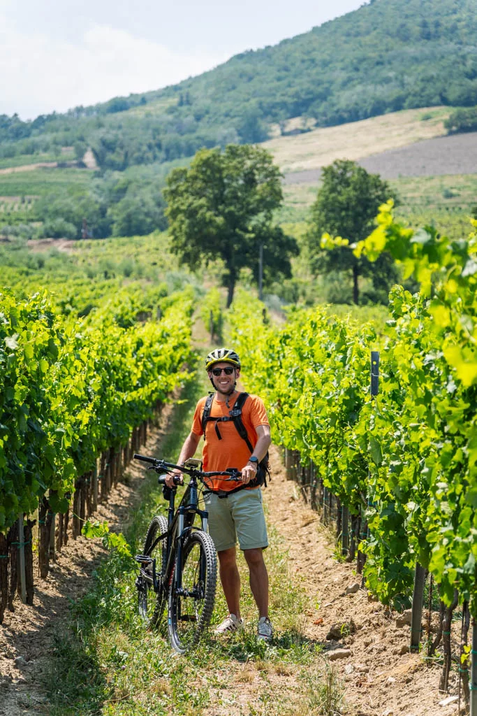 Mountainbiken in de wijnstreek van Slovenië